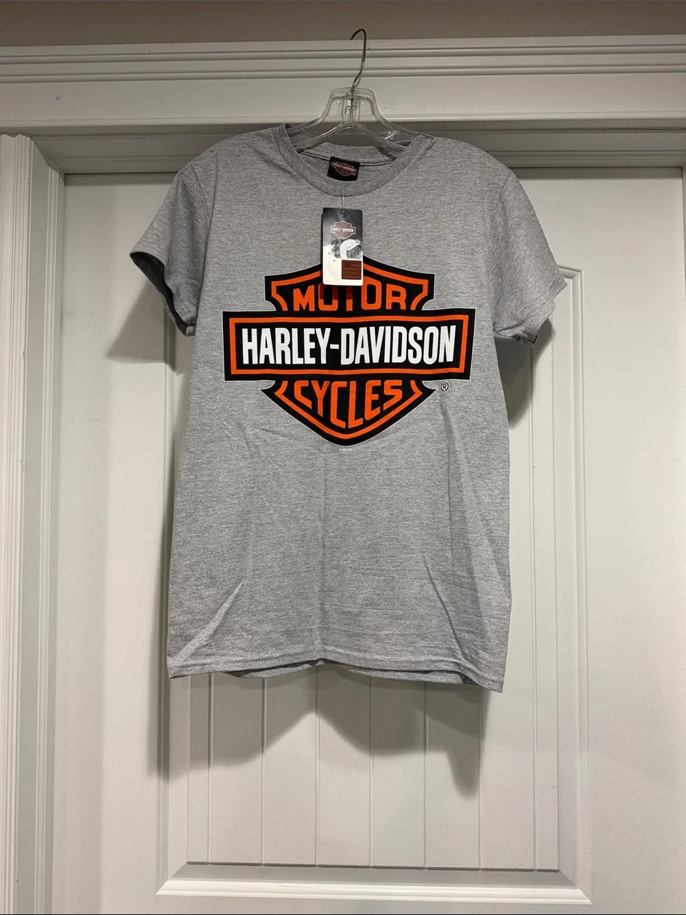 Harley-Davidson Big Kids  Gray Logo T-Shirt Size S/M.